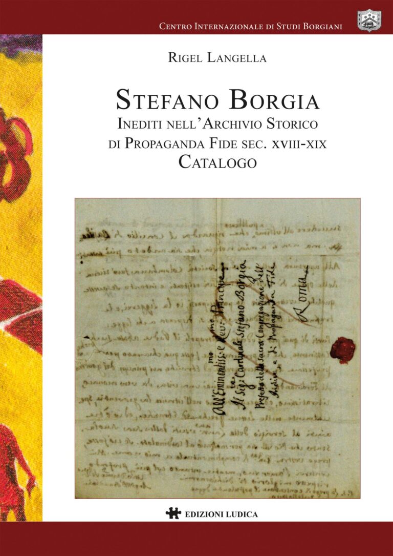 15 gennaio 2022 – Presentazione Libro di R. Langella: “Stefano Borgia. Inediti nell’archivio storico di Propaganda Fide sec. XVIII-XIX”