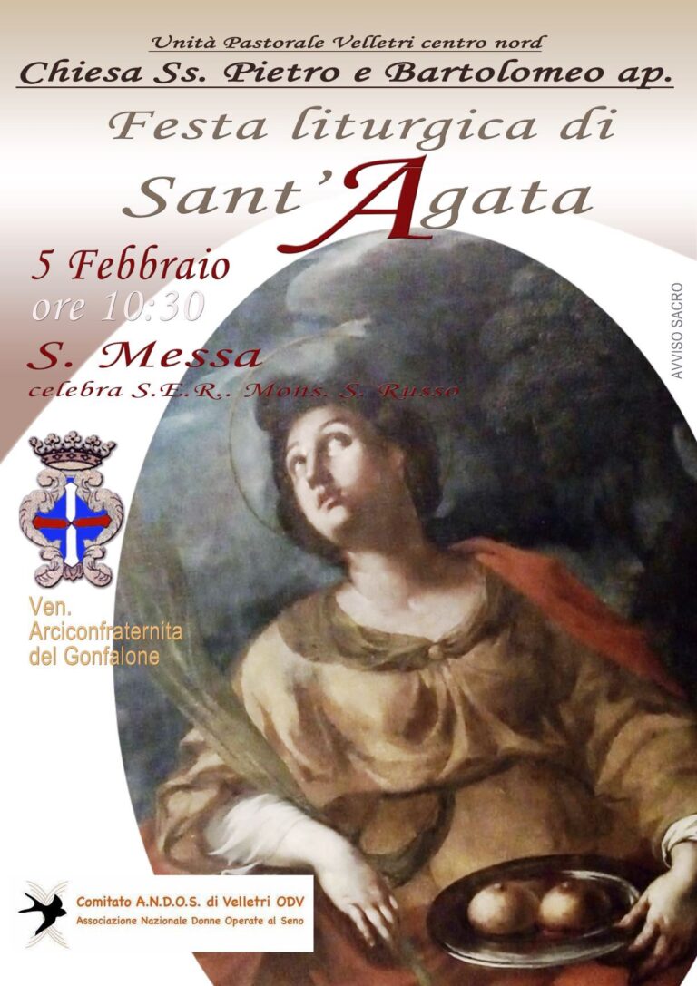 5 febbraio Festa liturgica di S. Agata