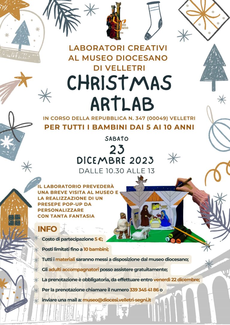 Sabato 23 dicembre: Museo diocesano – LABORATORI CREATIVI PER BAMBINI 5-10 ANNI