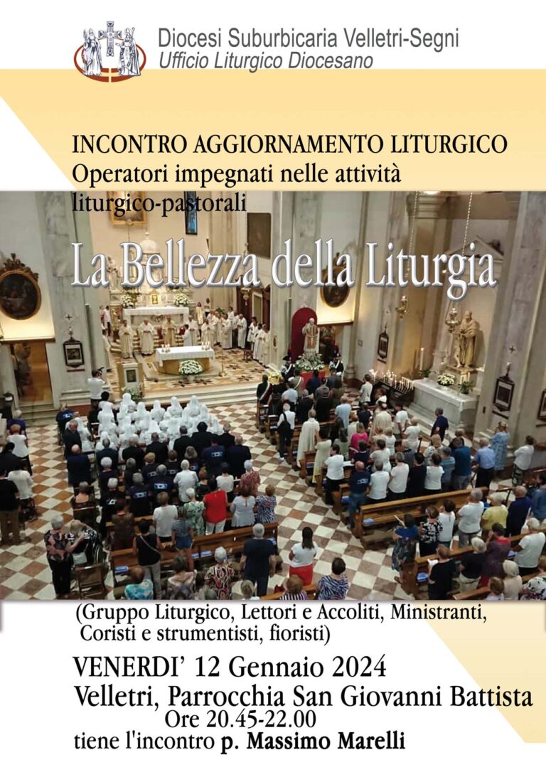 12 Gennaio: INCONTRO AGGIORNAMENTO LITURGICO