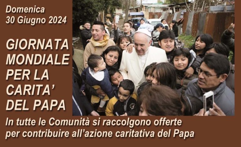 30 giugno | Giornata Mondiale per la Carita’ del Papa